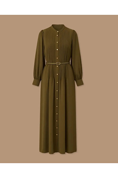 SCL Hakim Yaka Kemerli Uzun Elbise