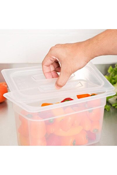 CAMBRO GN 1/4 Gastronom Kulplu Küvet Kapağı, Polipropilen Küvet Uyumlu - 40PP...
