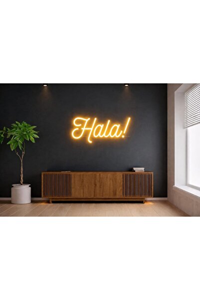 Slasa Hala LED Neon Wall Light Sign 27x61 cm Green 6mm Acrylic Base Studio Be...