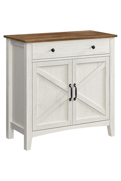 VASAGLE Comodă de living cu sertar și raft reglabil, 80x40x80 cm, albă