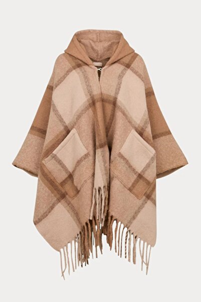 liu.jo Kahverengi Tonal Kapüşonlu Panço