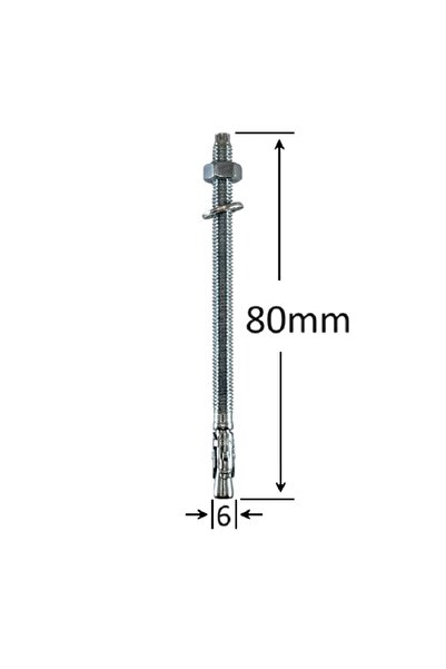 Gray Square Conexpand Ancora Cu Cep Cilindric Si Clema M6x80 - 100buc/cutie