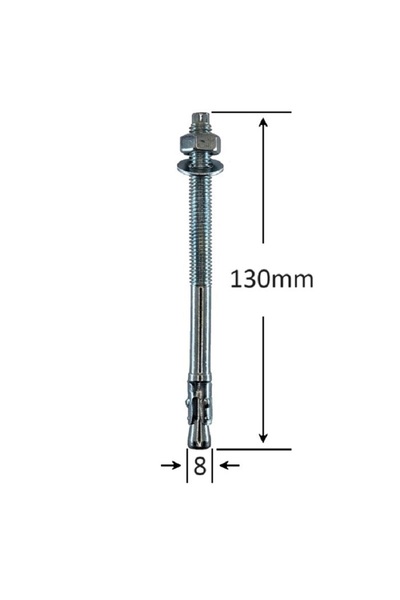 Gray Square Conexpand Ancora Cu Cep Cilindric Si Clema M8x130 - 40buc/cutie