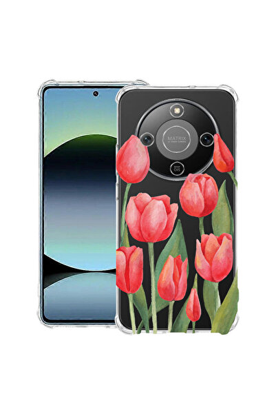 bestcase Husă Anti Shock Case For Honor Magic8 Lite, cu Design Red Tulips, 31...