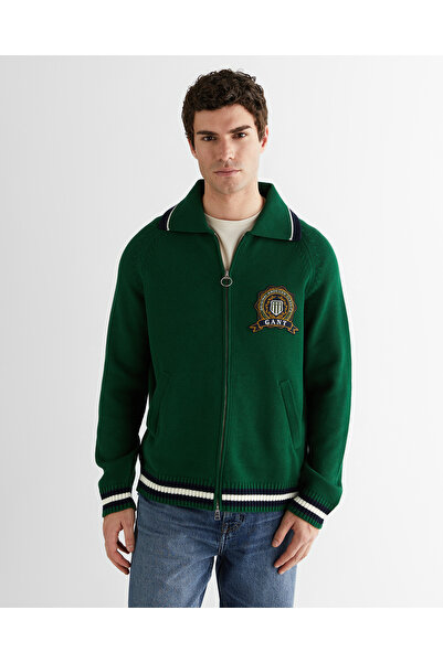 Gant Erkek Yeşil Relaxed Fit Fermuarlı Hırka