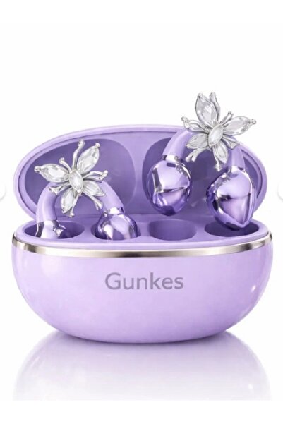 gunkes V6.0 Bluetooth Kablosuz Kulaklık – Kristal Kelebek Tasarım, Şarj Kutulu