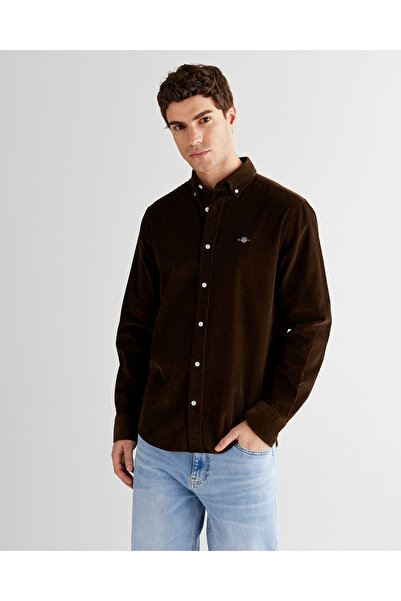 Gant Erkek Kahverengi Regular Fit Düğmeli Gömlek