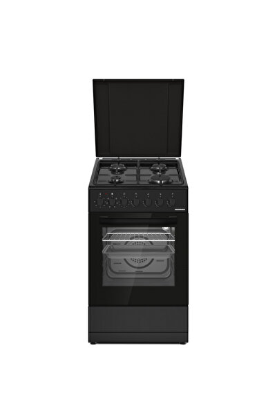 Heinner Mixed Cooker HFSC-S60LITGC-BK 50x60cm 4 Gas Burners Electric Oven Black