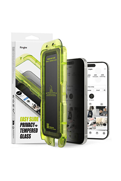 Ringke Sticlă securizată Easy Slide Privacy pentru iPhone 17 Pro [Pachet de 2]