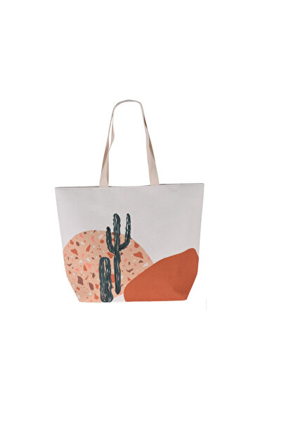 Excellent Houseware geantă de plajă, poliester, 35x15x38 cm, imprimeu cactus,...