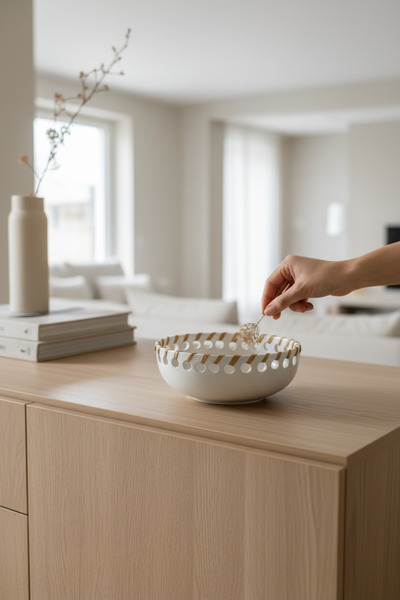 LALEZEN HOME HALE TOPRAK SERİSİ - DEKORATİF BÜYÜK TABAK - Handmade ürün