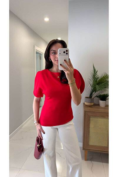 BİRCANÇİL Bluză cu mâneci roșii Pusla