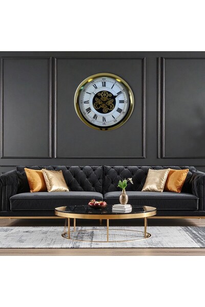 Leyaton Aurelius Gold 60 cm Wheel Wall Clock Lwlhm-Ytrs345