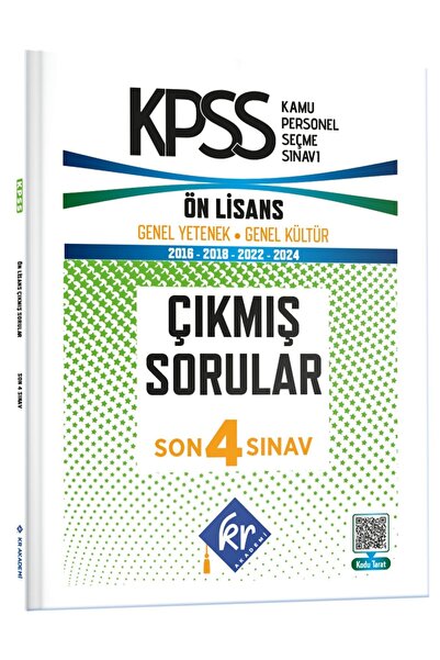 KR Akademi Yayınları KPSS Genel Yetenek Genel Kültür Ön Lisans Son 4 Sınav Çı...