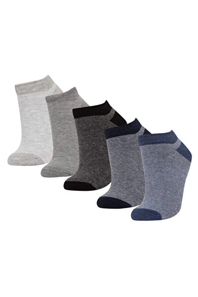 DeFacto C6772Axkr1 Multi-Colored Men's 5-Piece Cotton Booties Socks