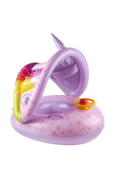 Krista Geamandură de înot cu protecție solară și volan - Unicorn roz