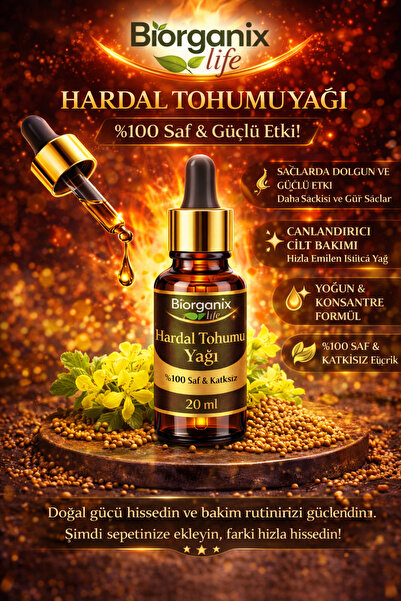 BİORGANİX Life Hardal Tohumu Yağı 20 ml – %100 Saf & Güçlü Etki!