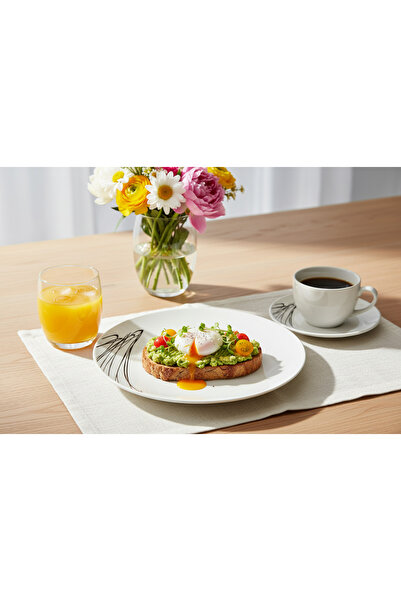 Tognana Metropolis Graphic Art Dessert Plate 19.5cm – Modern Super White Porcelain Serving Plate