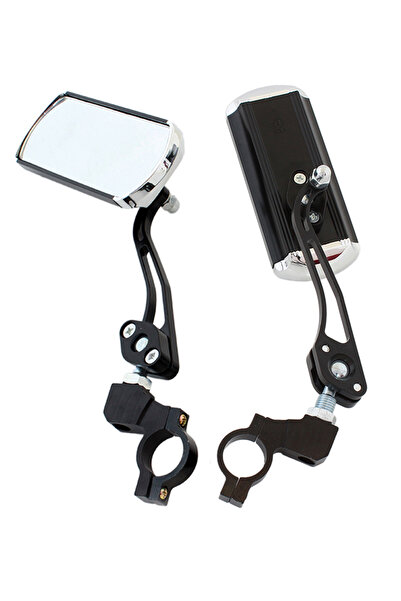 zola Set of 2 rear-view mirrors, for bicycle, rectangular, 50x125 mm, black