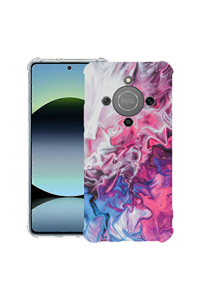 bestcase Anti Shock Case For Honor Magic8 Lite, with Marble Pink and Blue Des...