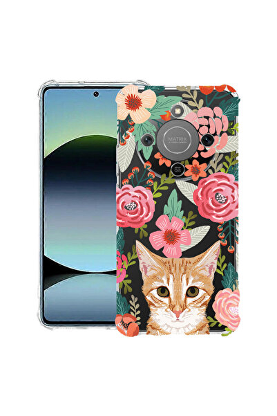 bestcase Αντικραδασμική θήκη για Honor Magic8 Lite, με σχέδιο γάτας και λουλο...