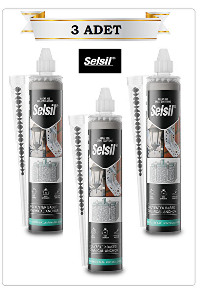 Selsil KİMYASAL DÜBEL 300 ML (3 ADET) POLYESTER BAZLI