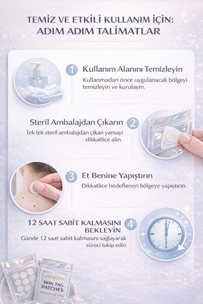 Uniquem Et Beni Siğil Ben için Kurutucu Cilt Yaması Bakım Seti 44 Adet