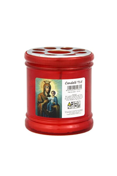 Casa Shop Set of 5 Red Windproof Candles – | Burns 15 Hours, For Outdoors and...