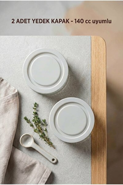 ZURİ DESİGN 2 Pieces of Replacement Lids for 140 Cc Compatible Jars, Off-Whit...