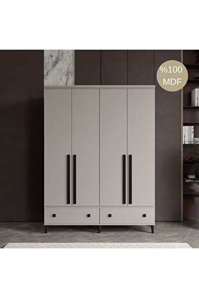 comiet Premium seri MDF 4 kapaklı gardırop