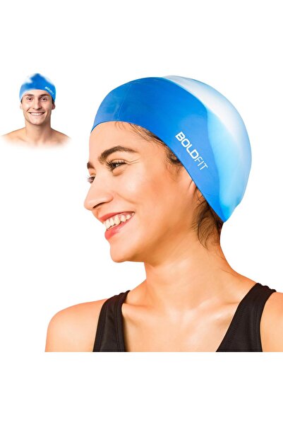 BOLDFIT Silicone Swim Cap for Men, Women & Kids - Durable Waterproof Swimming...
