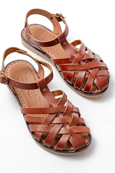 Zerenyus ZRİN-205-02 Γυναικεία Σανδάλια Premium Καφέ Ορθοπεδικά από Γνήσιο Δέρμα