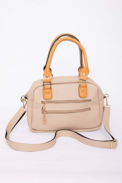 EBRUTESETTÜR Multi-Compartment Zippered Hand & Shoulder Bag Beige