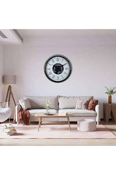 Leyaton Silver Empire 60 cm Chrome Wall Clock with Wheel Lwlhm-Ytrs345