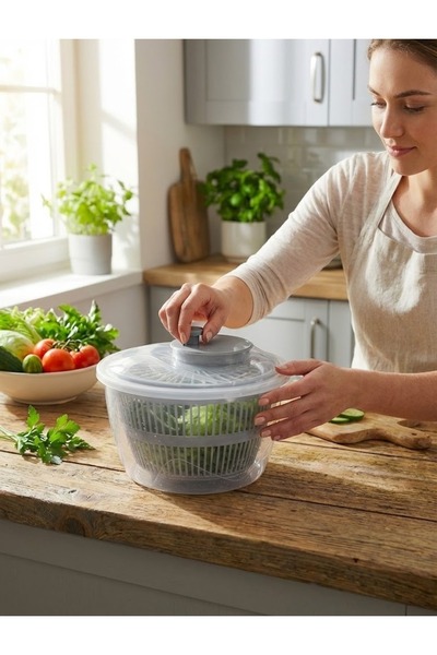 sonnenflügel Salata Kurutucu Pratik - Meyve Sebze Yeşillik Yıkama Kurutma Kab...