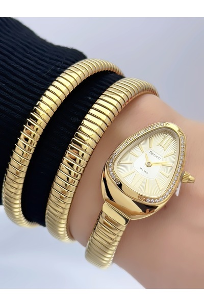 Ferrucci Steel Strap Stone Motif Snake Model Women's Wristwatch 2 Years Warra...