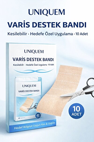 Uniquem Destek Bandı 10 Adet Kesilebilir Varicose Veins Patch Venöz Destek