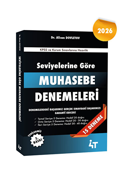 4T YAYINEVİ Seviyelerine Göre Muhasebe Denemeleri 2. Baskı