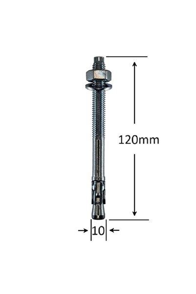 Gray Square Conexpand Ancora Cu Cep Cilindric Si Clema M10x120mm - 30buc/cutie