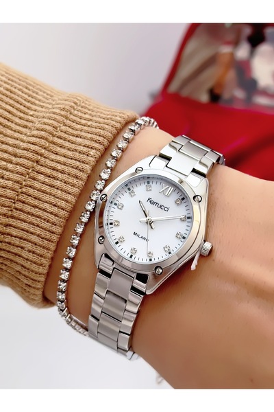 Ferrucci Steel Strap 2 Year Warranty 3 Atm Waterproof Women's Wristwatch + Br...