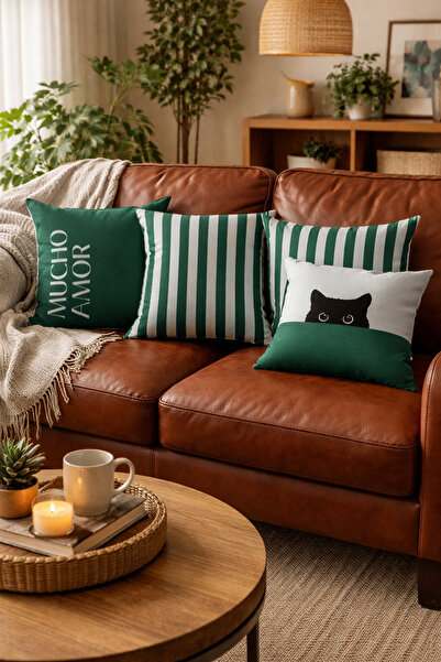 Evdek Double-Sided Printed 4-Piece Throw Pillow Cover 6Emd1