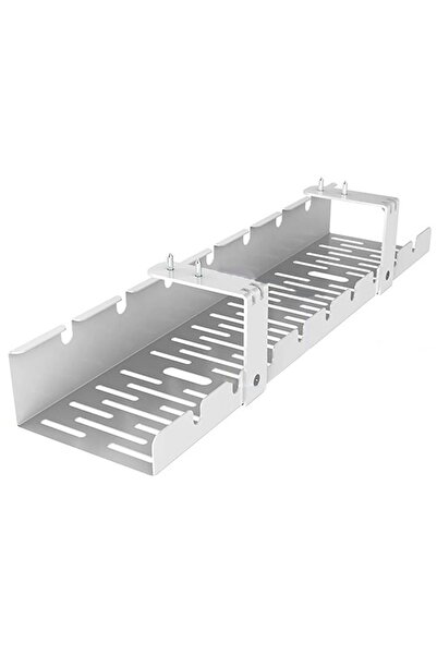 zola Organizator pentru cabluri, prindere sub birou, otel, 50 x 9 x 12 cm, alb
