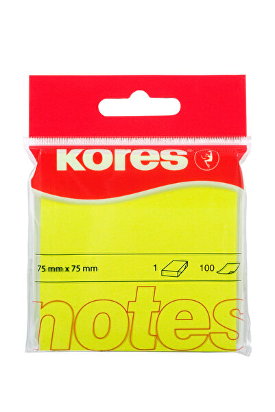 MC Micostore Sticky notes 75*75mm neon yellow 100 sheets kores