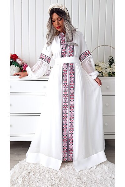 Voguesta Long dress with veil for religious/civil wedding Kamira ivory
