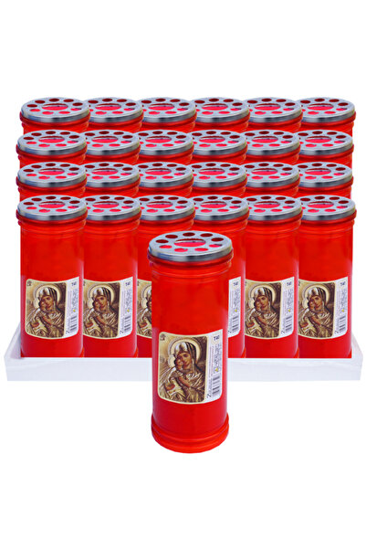 Casa Shop Set of 5 Red Windproof Candles – | 48 Hour Burn, For Outdoors and C...