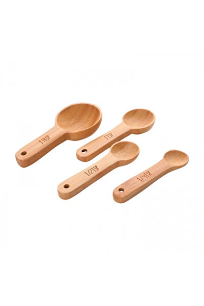 MİEN Men 7B103 Bamboo Measuring Spoons Set of 4