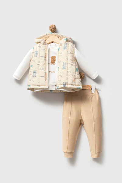 Bubbles SEVİMLİ KAYKAYLI TAVŞAN ERKEK BEBEK YELEKLİ TAKIM