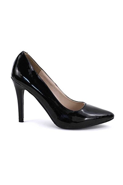 mm Women's stiletto shoes, elegant, high heeled, patent leather SH397-BLACK