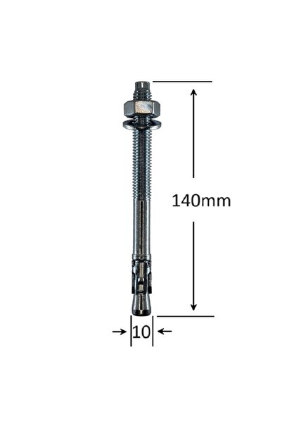 Gray Square Conexpand Ancora Cu Cep Cilindric Si Clema M10x140 - 30buc/cutie