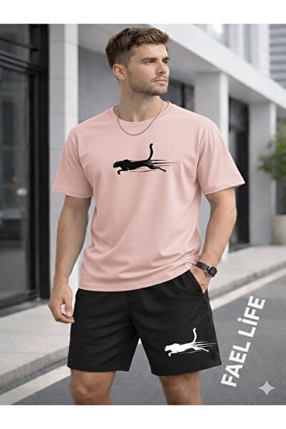 FAEL LİFE Women'S/Men's T-Shirt and Shorts Tiger Printed Top and Bottom Set